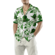Erin Go Braugh Ireland Green Hat and Shamrock Pattern Hawaiian Shirt