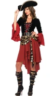 M-3XL Plus Size Adult Ladies Pirate Fancy Dress Halloween Hen Party Carnival Fantasia Women Pirate