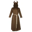 Adult Medieval Hooded Monk ox horn Cosplay Costume Renaissance Hooded Priest Robe Outfits Halloween Carnival Suit