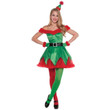 Christmas Tree Santa Little Helper Costume Women Elf Xmas Halloween Cosplay Circus Clown Mini Dress Hat Belt Gloves Set Festival