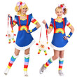 Women Halloween Easter Carnival Adult Cosplay costume Mahou Shoujo Rainbow girl Bright cosplay dress