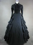 Adult Women Halloween Costume Gothic Black Steampunk Costume Victorian Steampunk Luxury Vintage Gown Robe Dress For Ladies XXL