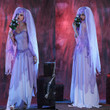 Halloween Cosplay Costume Zombie Vampire Bride Scary Purple Dress Set