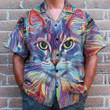 Homesizy Hippie Colorful Cat Animal Hawaiian Shirt
