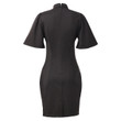Clergy Church Dress for Women Short Bell Sleeve Elegance Pencil Dresses with Tab Insert Collar