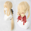 Violet Evergarden Cosplay Wig Heat Resistant Synthetic Light Blonde Hair Cosplay Wigs