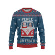 Peace On Earth Santa Claus And Jesus In The Car Ugly Christmas Sweater