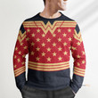 Adult Wonder Woman Dark Blue Ugly Christmas Sweater