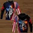A Child Of God American Flag Fire Knight Jesus Christ Christian Hoodie