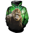3D All Over Printed Gorilla T-shirt Hoodie SCDL040508