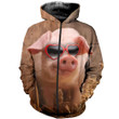 3D All Over Printed Pig and Sunglasses Clothes
