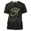 Eye Of Horus Golden Egyption Pattern - 3D Tshirt