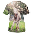 Happy Little Donkey Realistic Graphic Art - 3D Tshirt