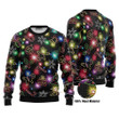Christmas With Tree And Gift Cookies Gingerbread Man Neon Style Ugly SweaterQT211623Hj