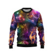 Christmas Reindeer Neon Light Bright Ugly Sweater QT212356Hc