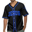 Homesizy Jesus God's Hug Black And Blue Baseball Jersey 