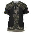 UK Stand With Ukraine Slava Ukraini Camo Tshirt 3D United Kingdom For Ukraine Support Clothing QT305874Hc
