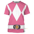 Pink MIGHTY MORPHIN Power Ranger Custom Cosplay Costume Tshirt QT207452Hf