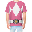 Pink MIGHTY MORPHIN Power Ranger Custom Cosplay Costume Tshirt QT207452Hf