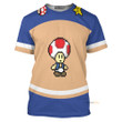 Personalized Custom Name And Number 3D Toad Sports Tshirt QT307142