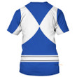 Blue Power Ranger Cosplay Costume - 3D Tshirt