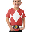 Red MIGHTY MORPHIN Power Ranger Custom Cosplay Costume Kid Tshirt QT208513Hc