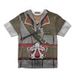 3D Assassin Creed Ezio Auditore Custom Cosplay Costume Kid Tshirt QT211542Hf