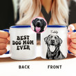 Personalized Insert Photo Best Dog Mom Ever Accent Ceramic Mug