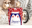 Personalized Custom Name Penguin Accent Ceramic Mug