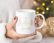 Personalized Custom Name Golden Christmas Trees Accent Ceramic Mug