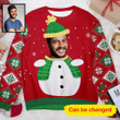 Custom Photo Funny Face Character Christmas - Personalized Ugly Sweater