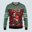 Santa Cycling - Christmas Gift For Adults - Ugly Christmas Sweater