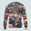 Christmas Santa Claus Driving Motorcycle Bike Gift Light - 3D Sweatshirt QT309394