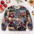 Christmas Santa Claus Driving Motorcycle Bike Gift Light - 3D Sweatshirt QT309394