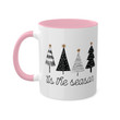 Tis The Season Black Pine Tree Christmas Accent Ceramic Mug