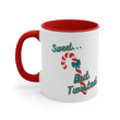 Sweet But Twisted Red and White Accent Ceramic Mug