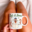 Christmas Snowman Retro Let it Snow Ceramic Mug