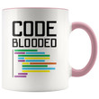 Code Blooded With Computer Code Accent Ceramic Mug