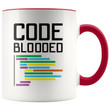 Code Blooded With Computer Code Accent Ceramic Mug