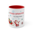 Merry Christmas and Happy Holiday Santa Standing Accent Ceramic Mug