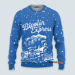 Bipolar Express Blue - Christmas Gift For Adults - 3D Ugly Christmas Sweater