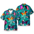 Homesizy Colorful Butterfly Tropical Leaves Pattern Hawaiian Shirt