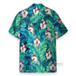 Homesizy Husky In Tropical Green Leaves Hawaiian Shirt 