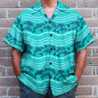 Homesizy Dolphin Wave Pattern Blue Ocean Hawaiian Shirt