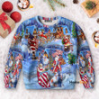America Christmas Patriotic Santa Claus - 3D Ugly Sweater Sweatshrit QT309704