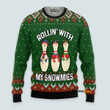 Rollin' With My Snowmies Bowling - 3D Ugly Christmas Sweater PN112708