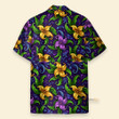 Happy Mardi Grass Lilly And Iris Flower Seamless Pattern - Hawaiian Shirt