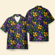 Happy Mardi Grass Lilly And Iris Flower Seamless Pattern - Hawaiian Shirt