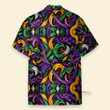 Mardi Gras Crisp Line Art Dark Shades Color Seamless Pattern - Hawaiian Shirt