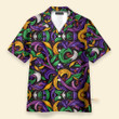 Mardi Gras Crisp Line Art Dark Shades Color Seamless Pattern - Hawaiian Shirt